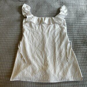 Lilly Pulitzer Zoya Ruffle Romper White Pineapple Pucker Jacquard Size 10 Bridal